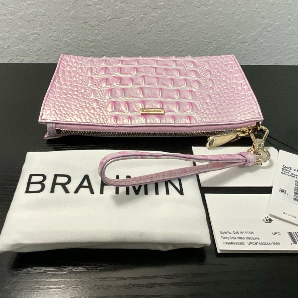 Brahmin Daisy ROSE WATER MELBOURNE Wristlet Clutch Makeup Bag NWT - Picture 7 of 9
